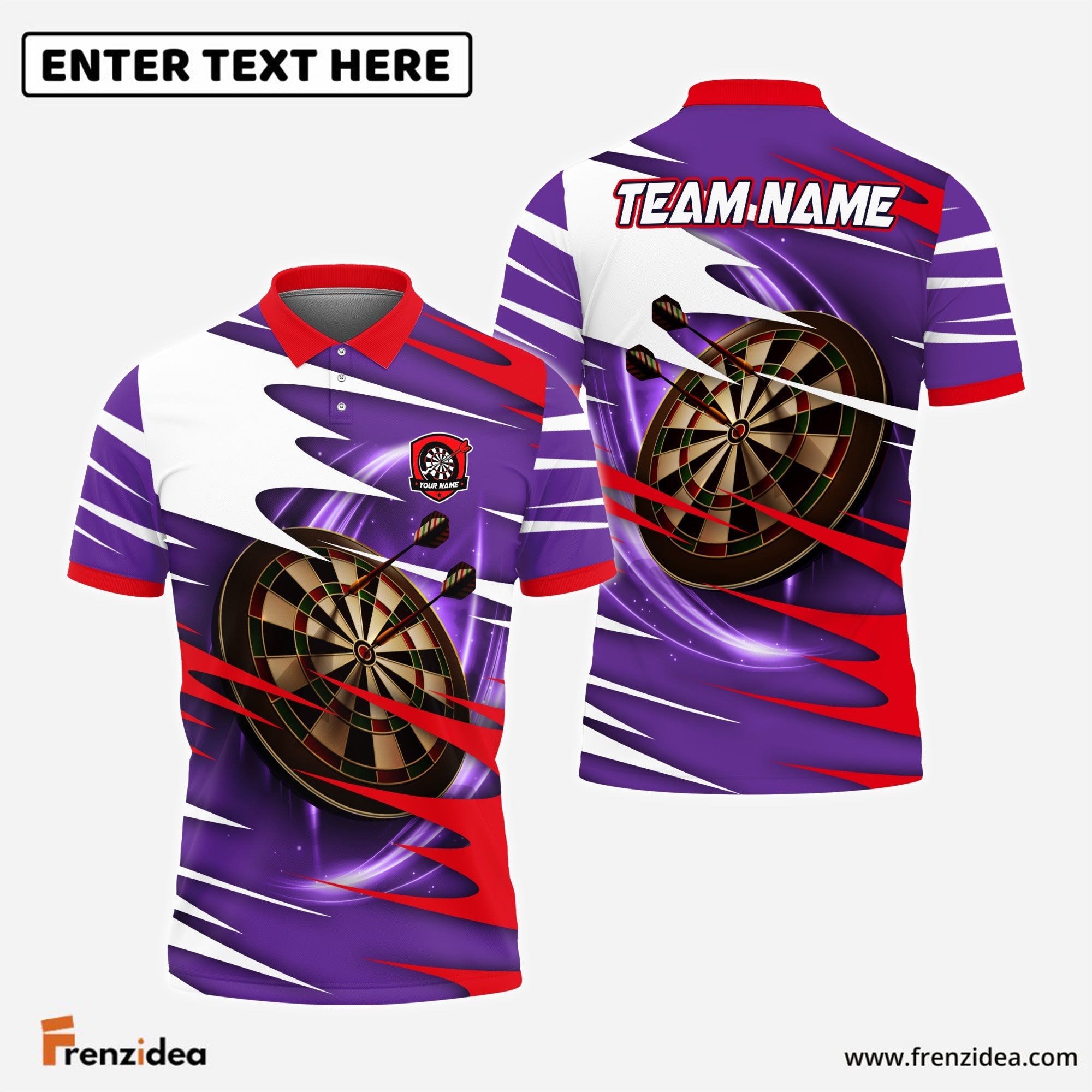 Frenzidea Darts Ribbon Color Personalized Name, Team Name 3D Shirt (4 Colors)
