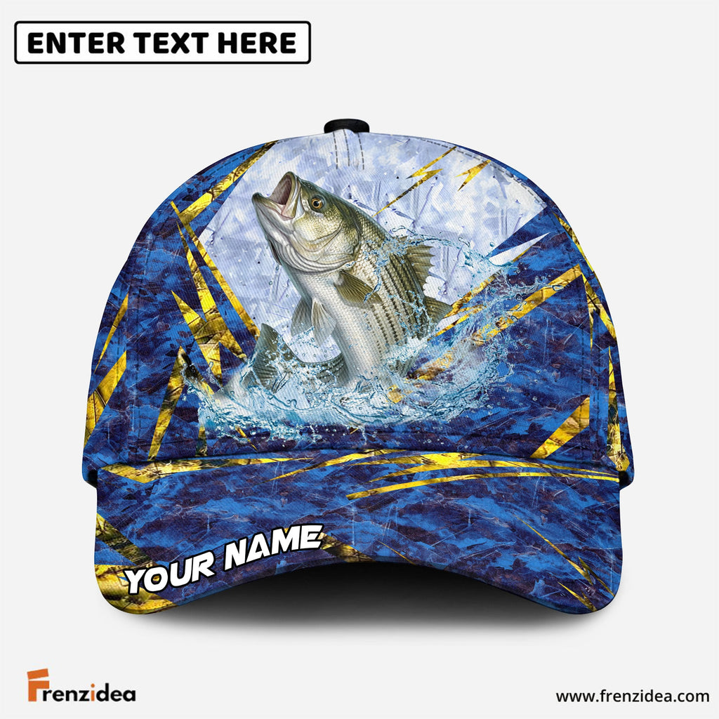 (12 Breeds) Frenzidea Frosty Blue Marble Fishing Customized Name 3D Cap