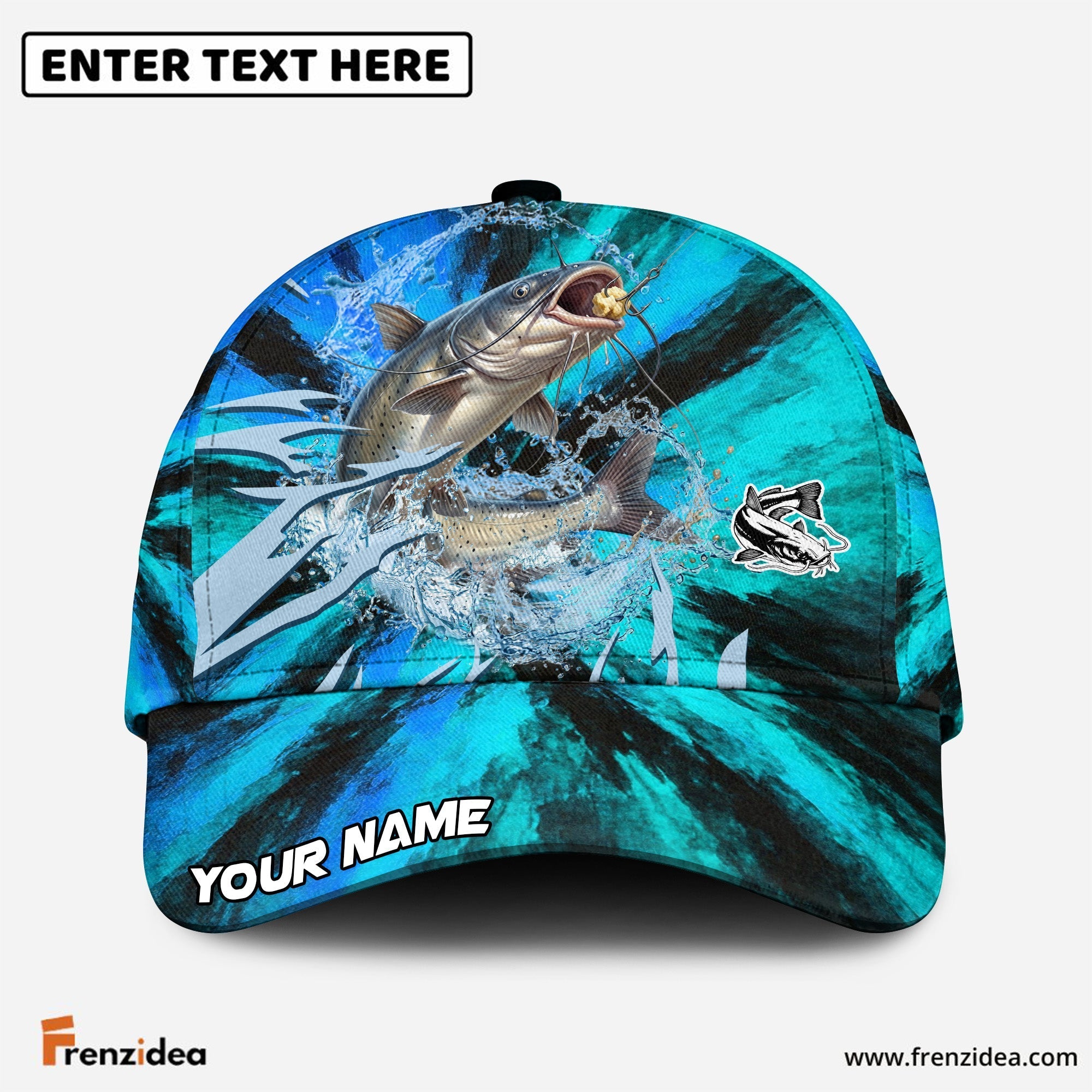 (12 Breeds) Frenzidea Sharp Strike Fishing Customized Name 3D Cap