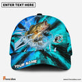 (12 Breeds) Frenzidea Ice Blue Tribal Flame Fishing Customized Name 3D Cap