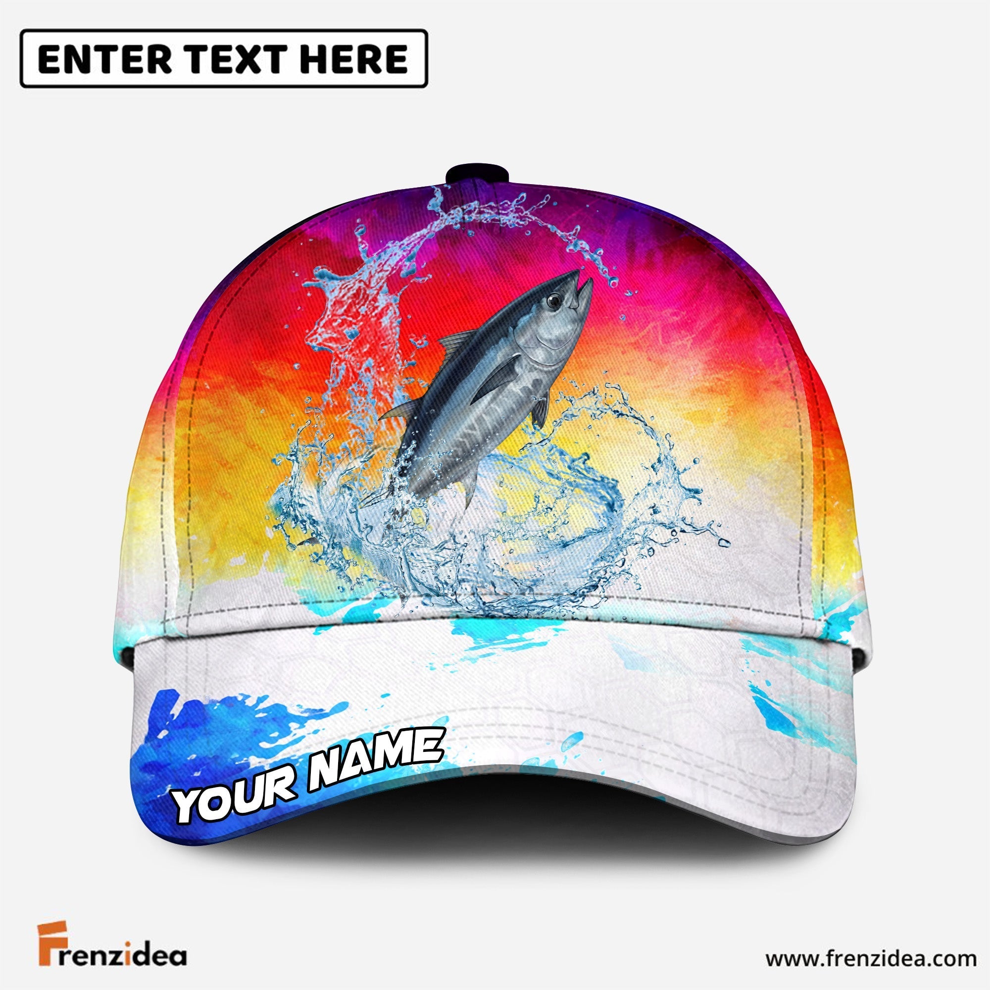 (12 Breeds) Frenzidea Vibrant Sunset Fishing Customized Name 3D Cap