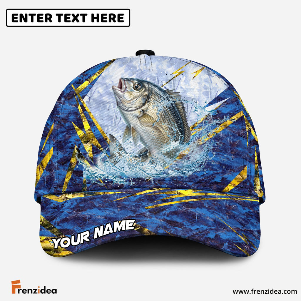 (12 Breeds) Frenzidea Frosty Blue Marble Fishing Customized Name 3D Cap