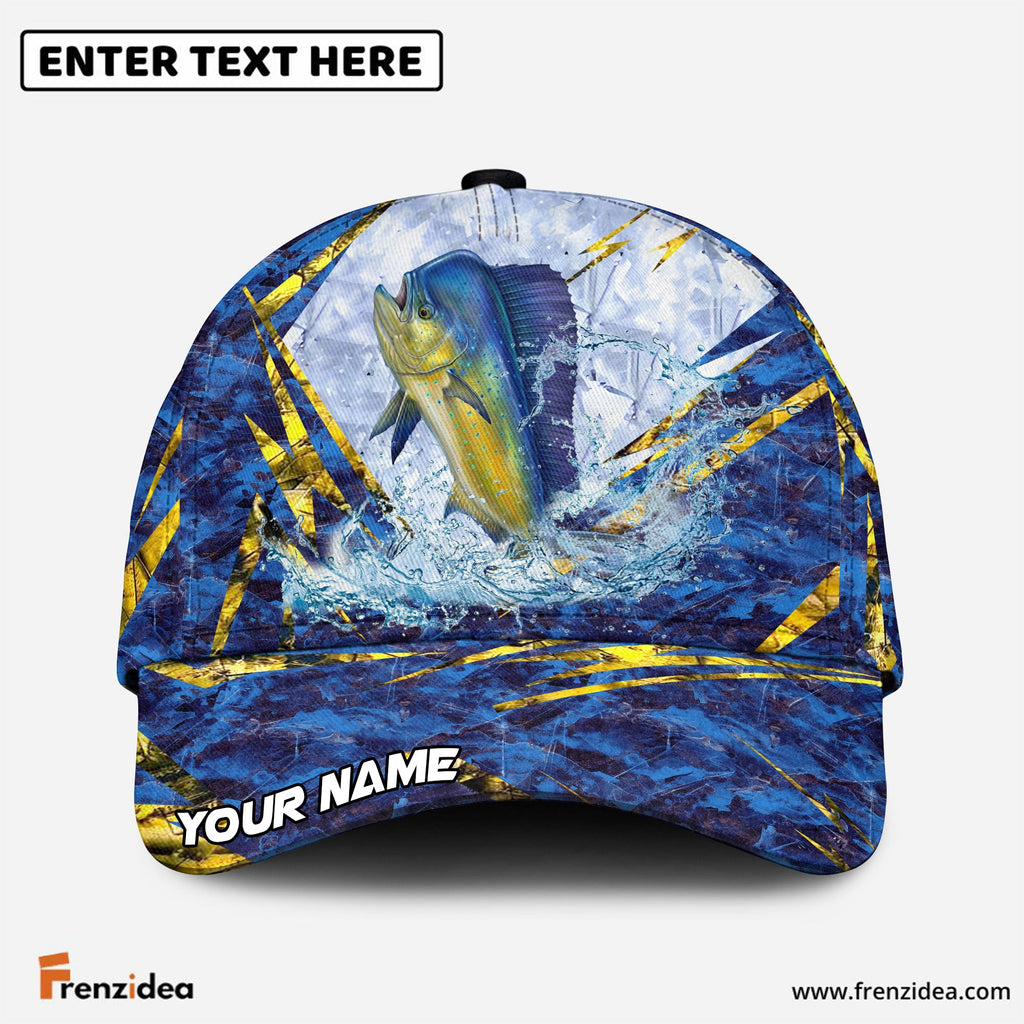 (12 Breeds) Frenzidea Frosty Blue Marble Fishing Customized Name 3D Cap