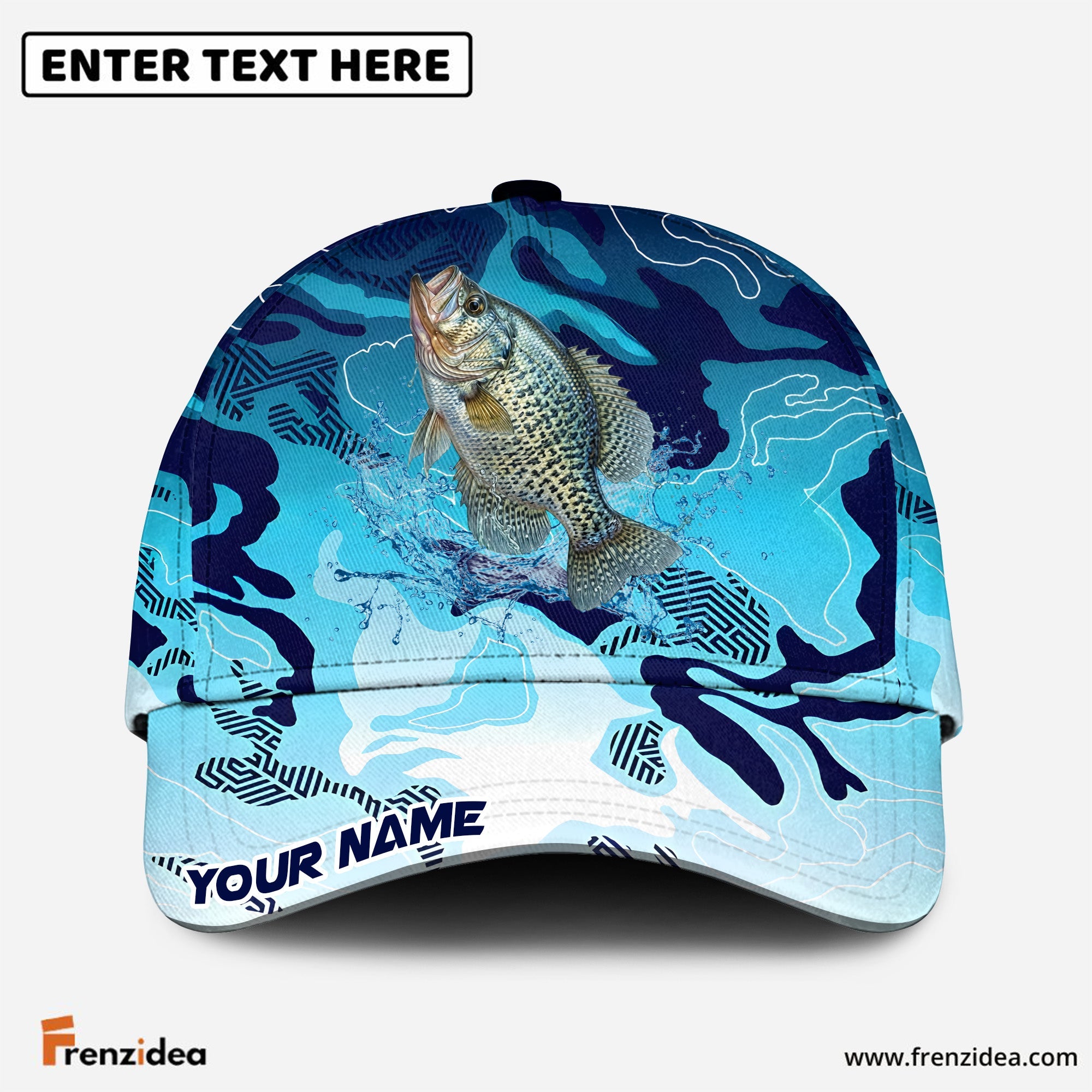 (12 Breeds) Frenzidea Fishing Deep Blue Predator Customized Name 3D Cap