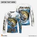 Frenzidea Crappie Fishing Anchor Ocean Splash Design Name & Team Name 3D Shirts