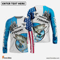 Frenzidea Customize Name Striped Bass Fishing Reaper Blue Water 3D Shirts