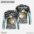 Frenzidea Walleye Fishing Black Camo Sport Custom Name & Team Name 3D Shirts