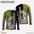 Frenzidea Striped Bass Fishing Jungle Camo Custom Name & Team Name 3D Shirts