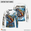 Frenzidea Trout Fishing Anchor Ocean Splash Design Name & Team Name 3D Shirts