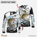 Frenzidea Walleye Fishing White Gray Black Hexagon Sport Custom Name & Team Name 3D Shirts