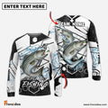 Frenzidea Striped Bass Fishing White Gray Black Hexagon Sport Custom Name & Team Name 3D Shirts