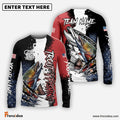 Frenzidea Trout Fishing Paint Scratch American Flag scratch Sport Custom Name & Team Name 3D Shirts