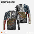 Frenzidea Northern Pike Fishing American Flag Custome Name 3D Shirts