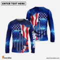 Frenzidea American Flag Universe Patriotic Custom Name All Over Print Shirts - Personalized Fishing Gift