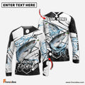 Frenzidea Salmon Fishing White Gray Black Hexagon Sport Custom Name & Team Name 3D Shirts