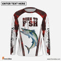 Frenzidea "Born To Fish" King Mackerel Fishing Red Camo Custom 3D   Long Sleeve Fishing Shirts