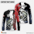 Frenzidea Striped Bass Fishing Paint Scratch American Flag Scratch Sport Custom Name & Team Name 3D Shirts