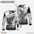 Frenzidea Trout Fishing White Gray Black Hexagon Sport Custom Name & Team Name 3D Shirts