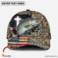 Frenzidea Personalized Striped Bass Cross Camo Fishing Classic Cap
