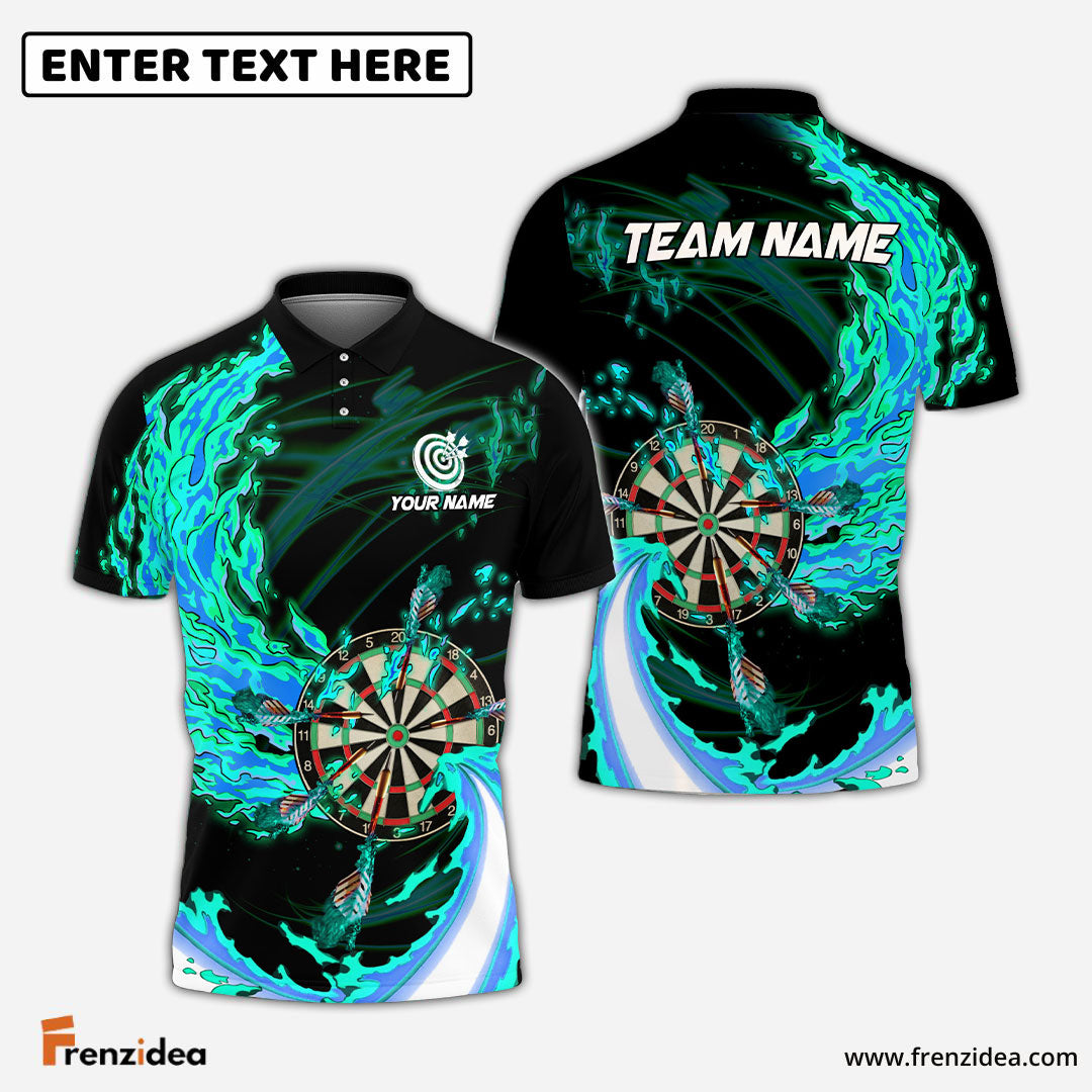 Frenzidea Breath Of Fire Darts Personalized Name, Team Name Polo Shirt (4 Colors)
