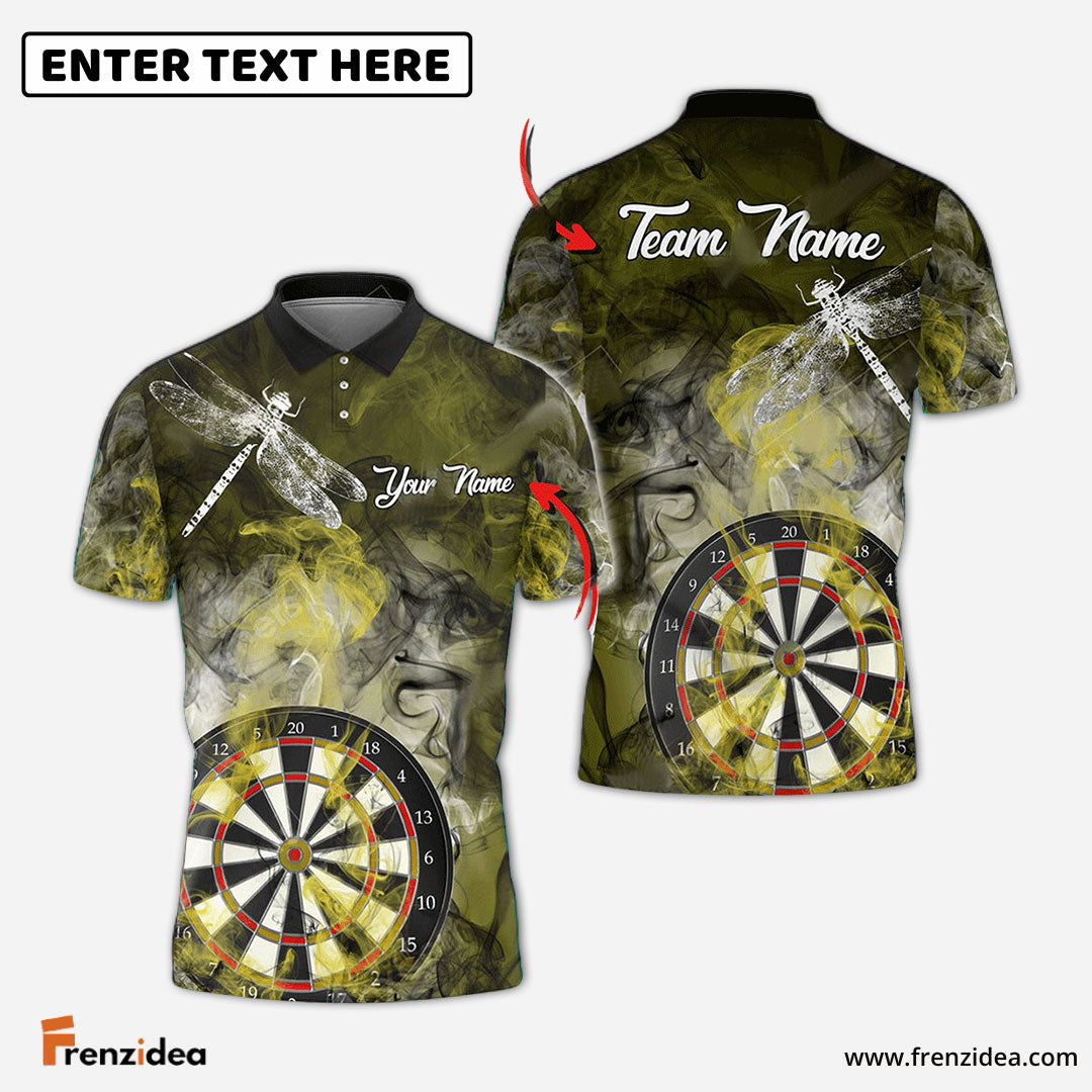 Frenzidea Darts Smoke Dragonfly Personalized Name, Team Name 3D Shirt (4 Colors)