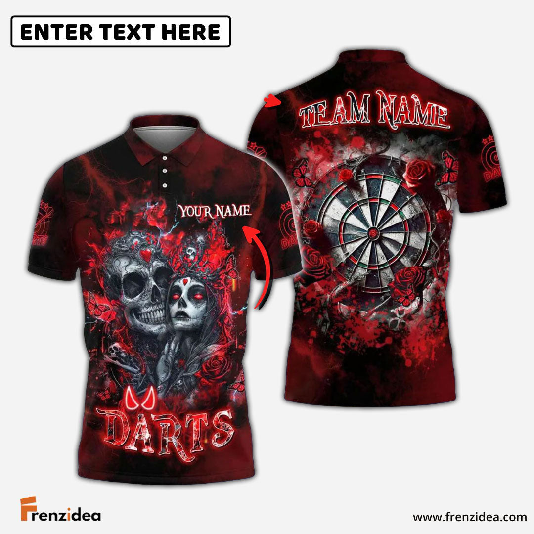 Frenzidea Darts Gothic Romance Personalized Name, Team Name Shirt (4 Colors)