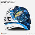 Frenzidea Tuna Fishing White Blue Lava Sport Personalized Cap