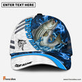 Frenzidea Striped Bass Fishing White Blue Lava Sport Personalized Cap