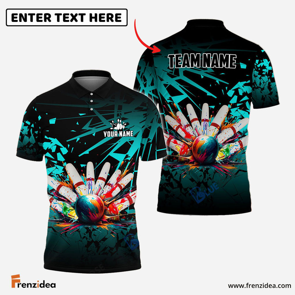 Frenzidea Bowling And Candlepin Diamond Broken Customized Name 3D Shirt
