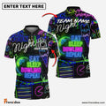 Frenzidea Bowling And Pins Eat Sleep Bowl Repeat Neon Style Customized Name 3D Shirt (6 Colors)