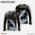 Frenzidea Marlin Fishing Golden With Skinfish Pattern Custom Name & Team Name 3D Shirts