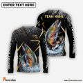 Frenzidea Trout Fishing Golden With Skinfish Pattern Custom Name & Team Name 3D Shirts