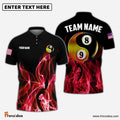 Frenzidea Billiards Ball 8&9 Heavenly Flame Personalized Name, Team Name Unisex Shirt (4 Colors)