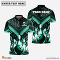 Frenzidea Bowling And Pins Flame From Hell Multicolor Customized Name 3D Shirt ( 4 Colors )