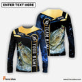 Frenzidea Crappie Fishing Golden With Blue Flame Pattern Custom Name & Team Name 3D Shirts