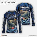 Frenzidea Catfish Fishing Dark Blue Camouflage Custom Name & Team Name 3D Shirts