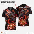 Frenzidea Darts Black Tiger Roaring Fire Personalized Name, Team Name Shirt (4 Colors)