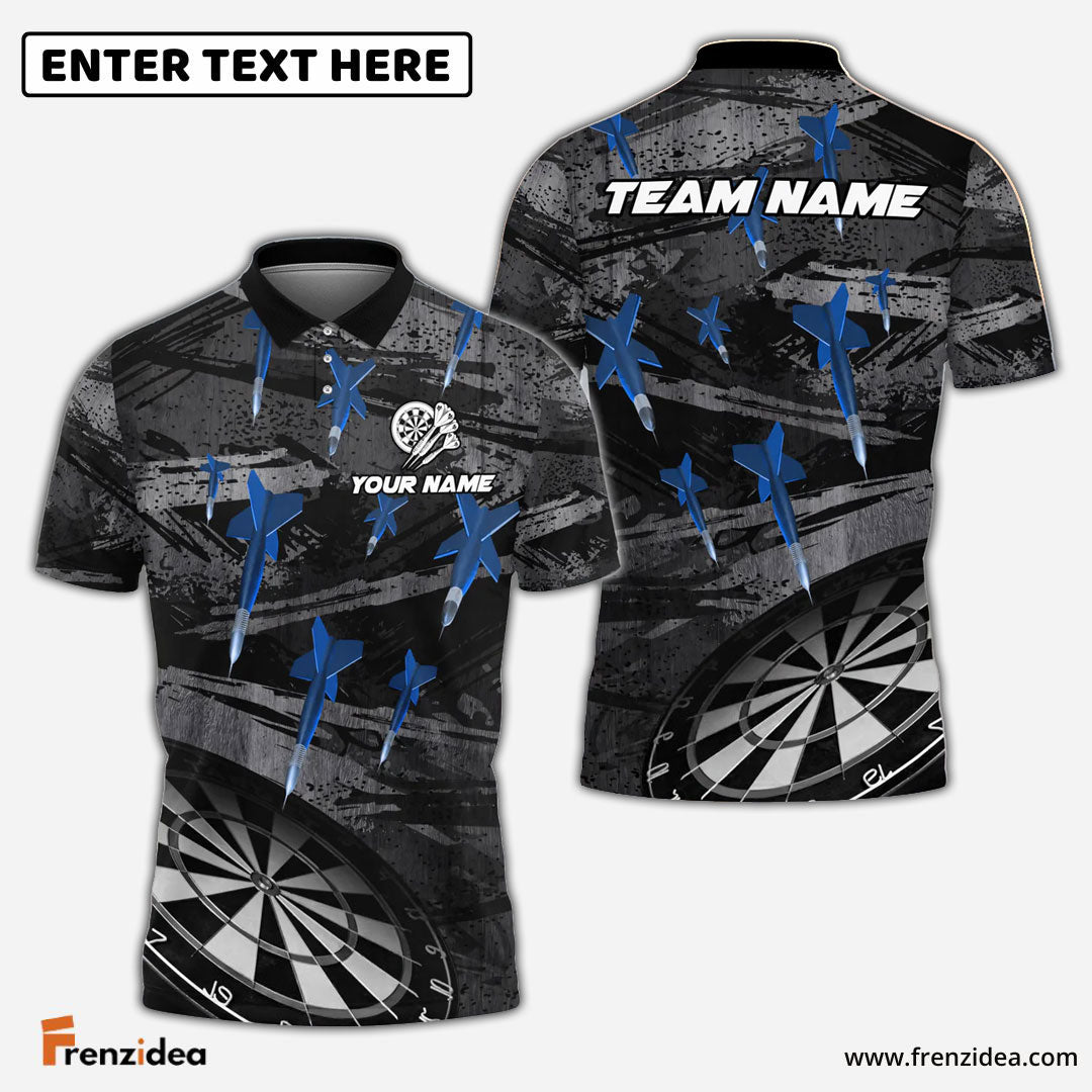 Frenzidea Darts Grunge Arrow Rain Multicolor Options Personalized Name Shirt (4 Colors)