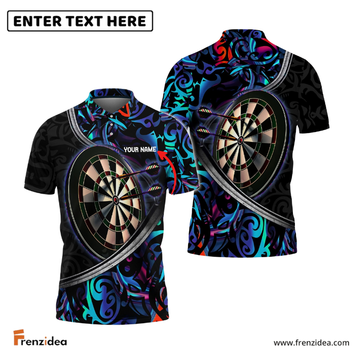 Frenzidea Tattoo Color Darts Personalized Name, Team Name 3D Shirt