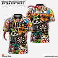 Frenzidea Darts Cool Panda Personalized Name, Team Name Shirt