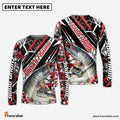Frenzidea Musky Fishing Red Grunge Camo Custom Name & Team Name 3D Shirts