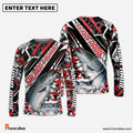 Frenzidea Salmon Fishing Red Grunge Camo Custom Name & Team Name 3D Shirts