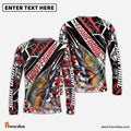 Frenzidea Trout Fishing Red Grunge Camo Custom Name & Team Name 3D Shirts
