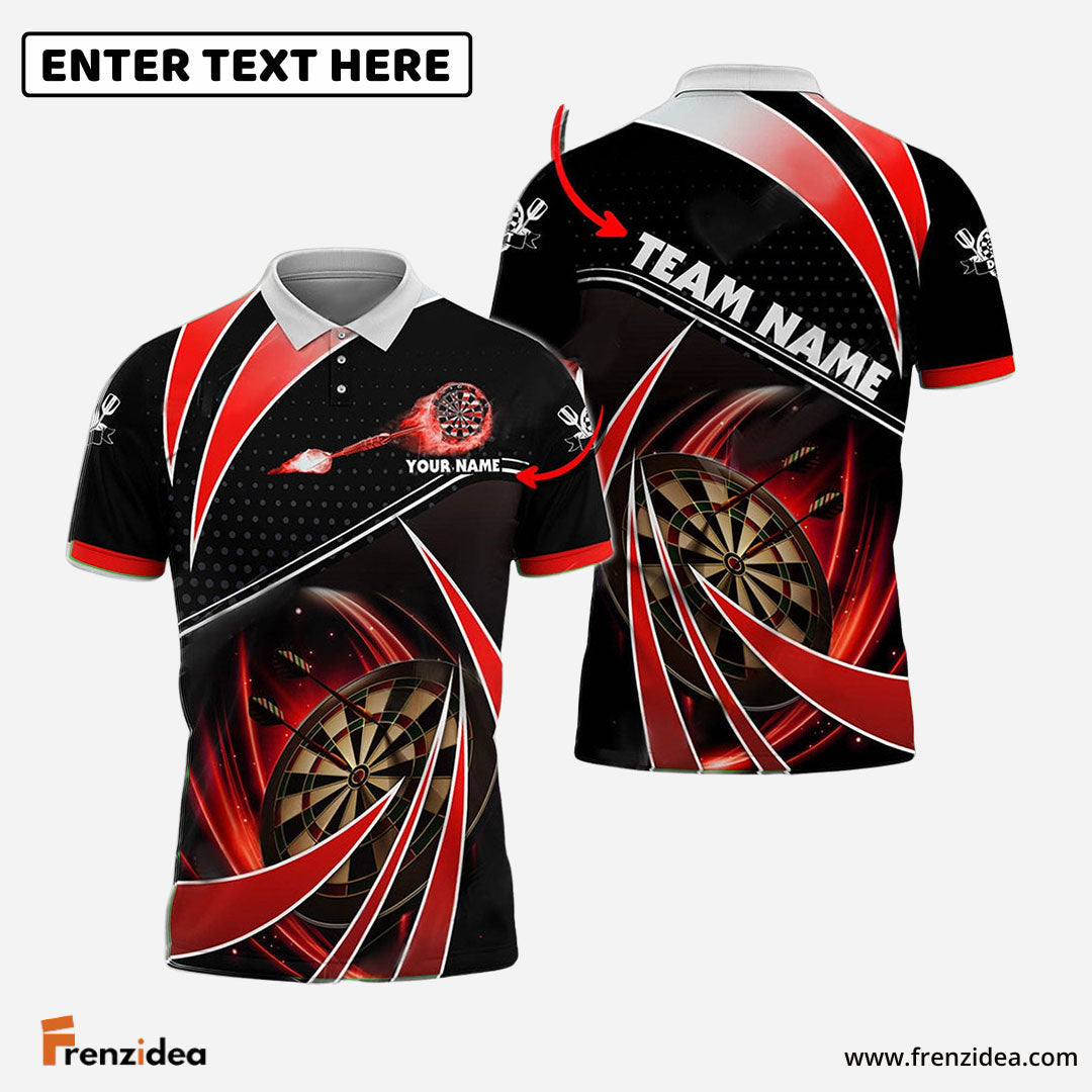 Frenzidea Darts Tornado Light Color Personalized Name, Team Name 3D Shirt (4 Colors)