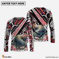 Frenzidea Catfish Fishing Red Grunge Camo Custom Name & Team Name 3D Shirts