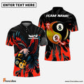 Frenzidea Billiards Ball 8&9 Yinyang Eagle Flame Personalized Name Shirt (4 Colors)